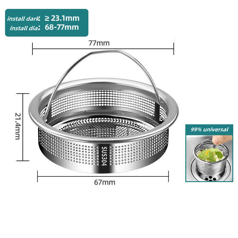 Stainless Steel Kitchen Sink Strainer & Drain Filter Basket