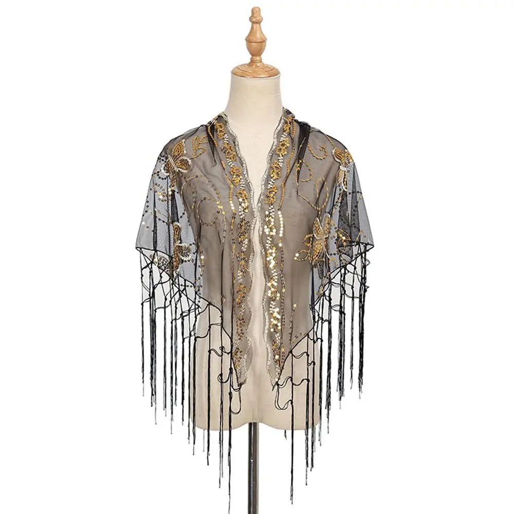 Women's Floral Lace Scarf Shawl – Boho Headscarf & Bandana