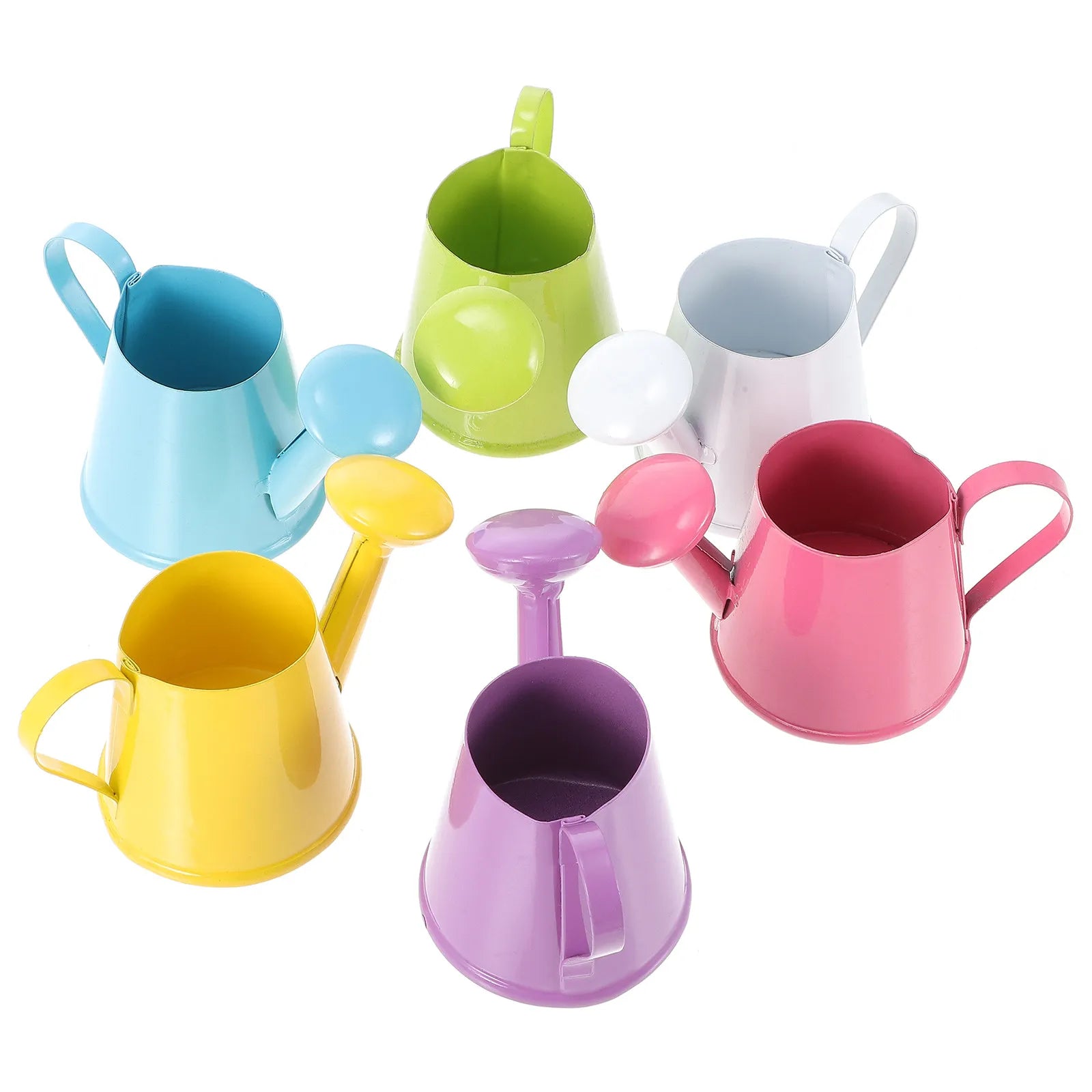 6Pcs Mini Kettle Decor Candy Hue Fine Craftsmanship Simulation Kettle for Dollhouse Miniature Decoration Desk Home Decor Peaceful Pleasures Health and Wellness