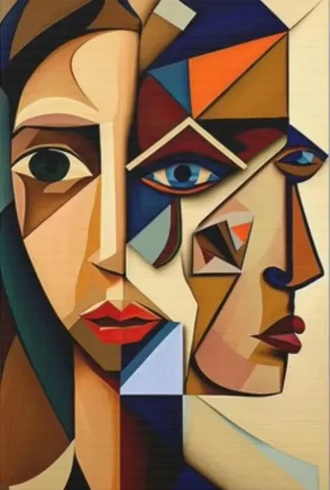 Scandinavian Abstract Cubist Canvas Wall Art – HD Poster Print Canvas Wall Art Print Peaceful Pleasures Health and Wellness ZLH3232 80x120cm No Frame