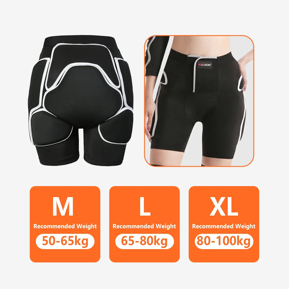 3D Hip Protector Padded Shorts Adults Tailbone Butt Pad Ski