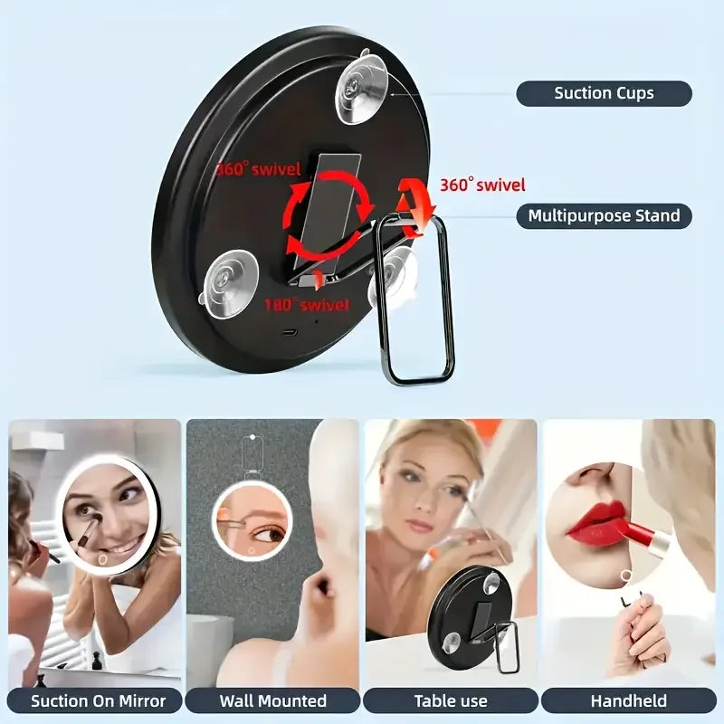 40X Magnifying Makeup Mirror with Adjustable LED Light