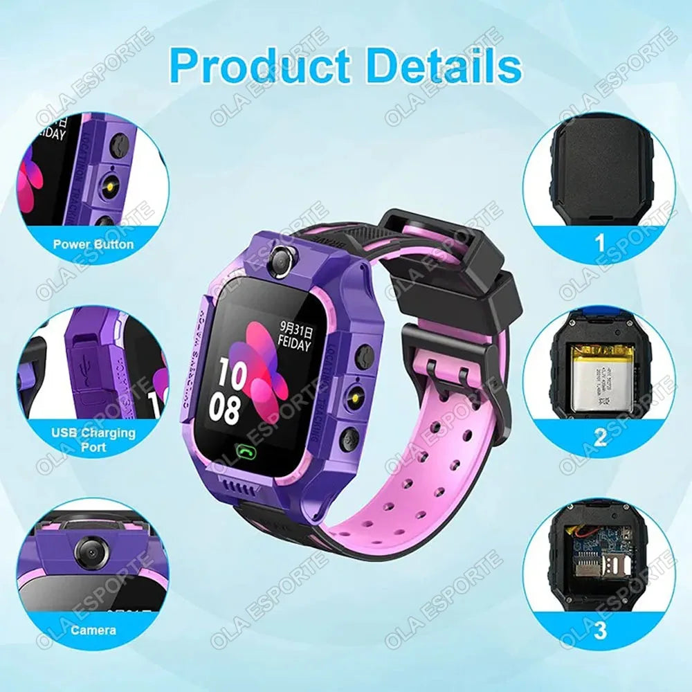 Kids GPS Smartwatch 2G SIM SOS Tracker IP67 Waterproof