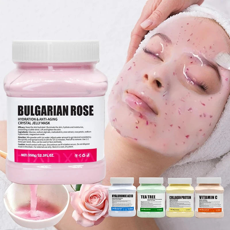 Jelly Face Mask Powder – Hyaluronic Acid, Vitamin C & Rose Collagen