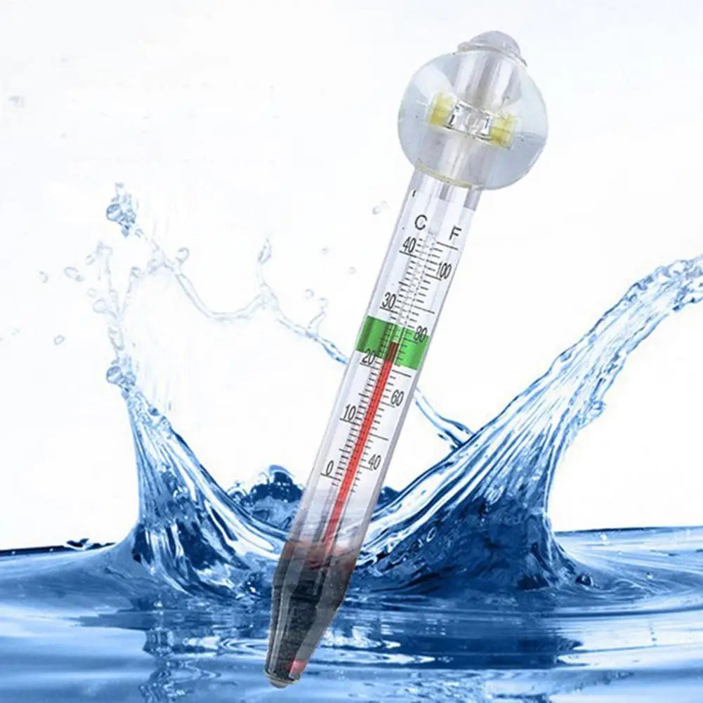 Digital Floating Aquarium Vertical Thermometer with Suction Cup Fish Tank Glass Temperature Measuring Tool Pet Supplies Peaceful Pleasures Health and Wellness