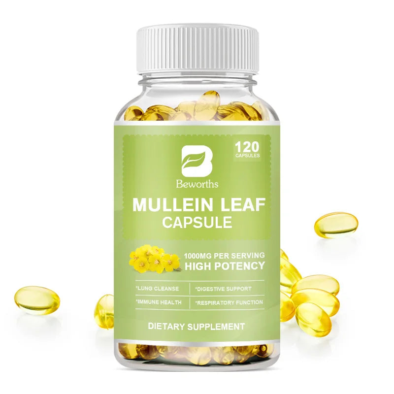 Mullein Leaf Capsules – Lung, Respiratory & Immune Support Peaceful Pleasures Health and Wellness 120pcs 3bottles United States