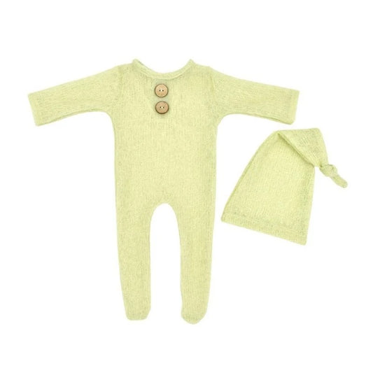 Newborn Photography Props – Knit Romper & Hat Set Boy Girl