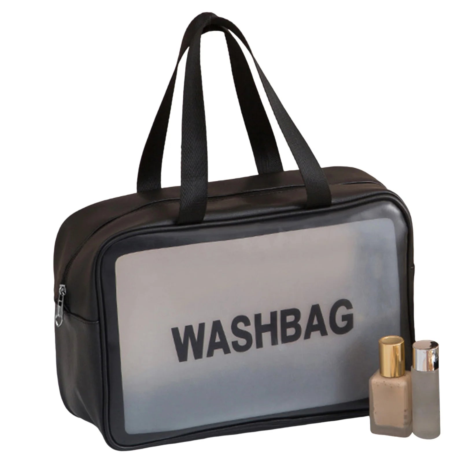 Women Men PU Toiletry Bag Portable Translucent Waterproof Makeup Cosmetic Bag Toiletry Organizer for Accessories Peaceful Pleasures Health and Wellness