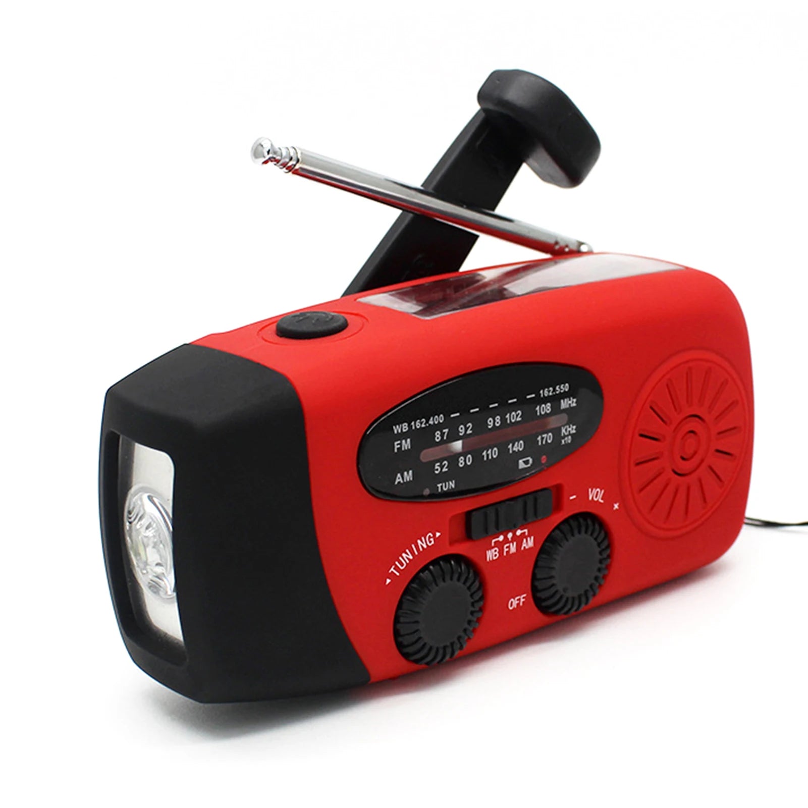 Portable Wind Up Fm Radio Portable Emergency Hand Crank Radio Multi Functional Solar Dynamo AM/FM/NOAA With USB Phone Charger Peaceful Pleasures Health and Wellness US
