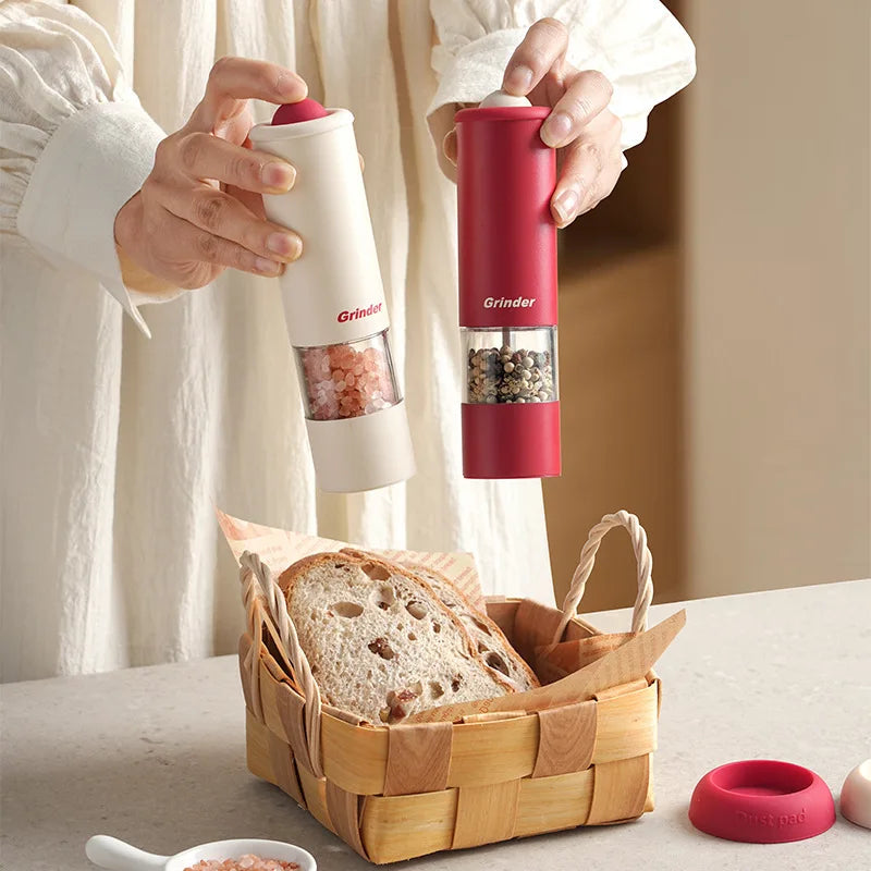 New Electric Pepper Grinder for Kitchen Freshly Ground Seasoning Sea Salt Pepper Powder Black Pepper Ground Bottle Household Use Peaceful Pleasures Health and Wellness