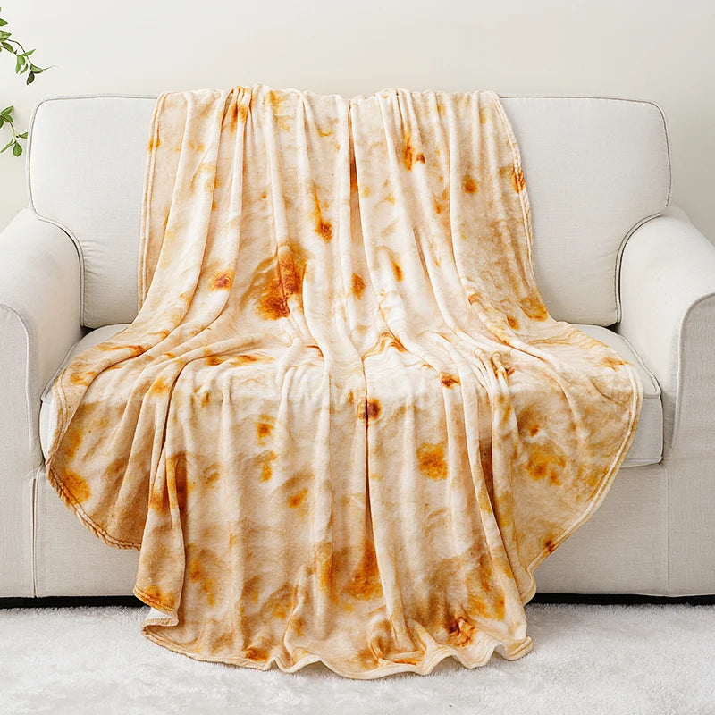 Battilo Tortilla Blanket – Funny Round Flannel Throw Blanket