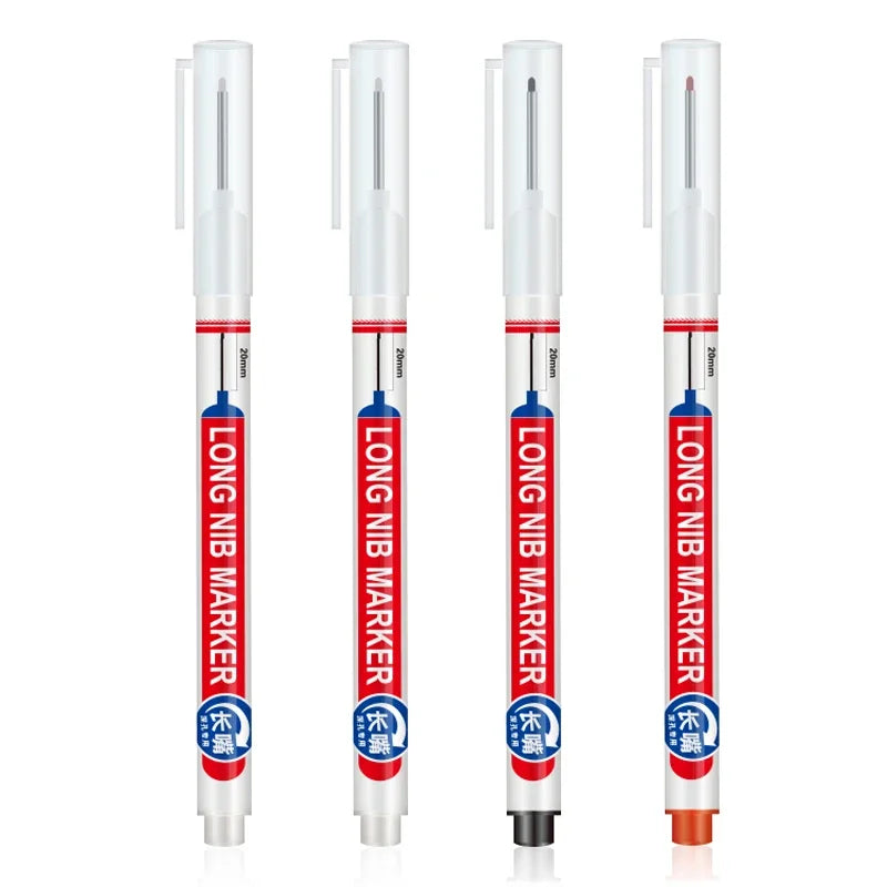 4-Pack 20mm Long Nib Deep Hole Marker Pens – Wood & Metal
