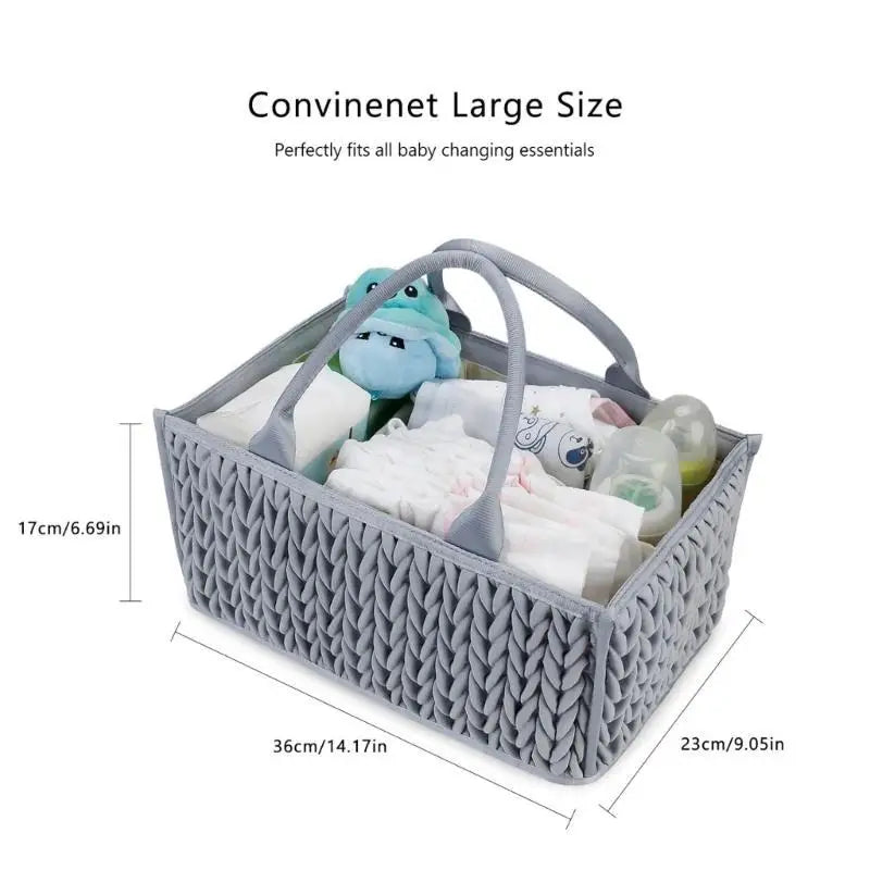 Foldable Baby Diaper Storage Basket | Travel Nursery Caddy