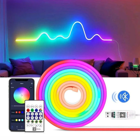 3M Neon LED Rope Light | Music Sync & App Control MeRGBW Neon LED Strip Light Peaceful Pleasures Health and Wellness