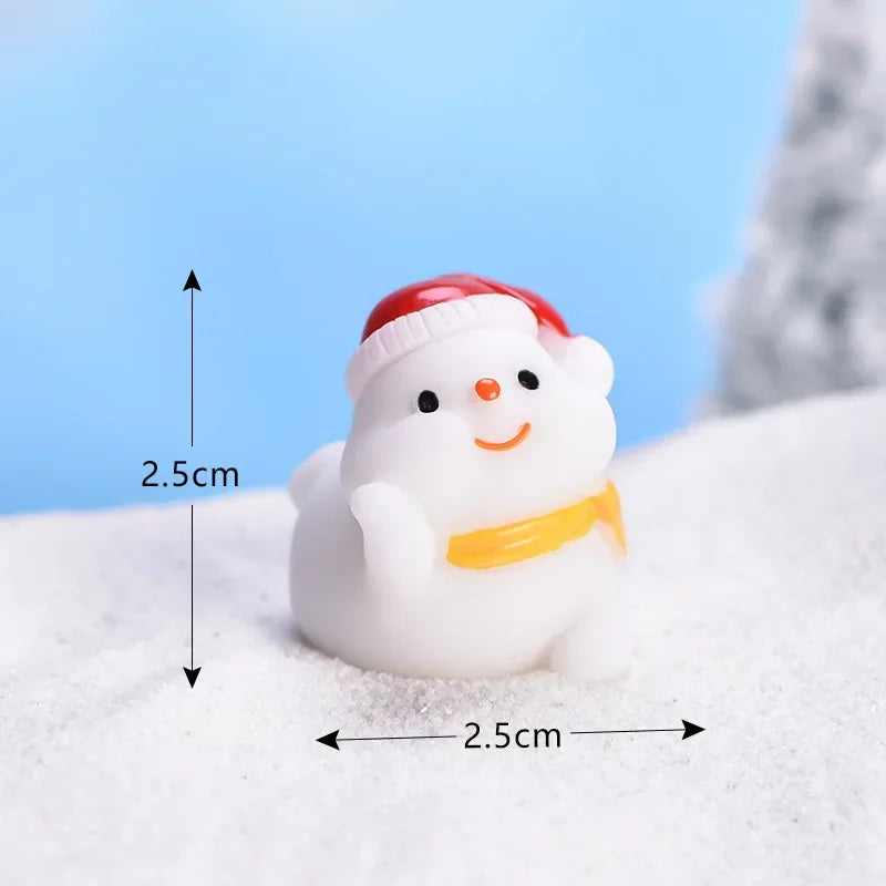 Mini DIY Resin Christmas Santa Snowman Figurine Micro Landscape Model Miniature Garden Figurine New Year Home Ornament Decor Peaceful Pleasures Health and Wellness 11