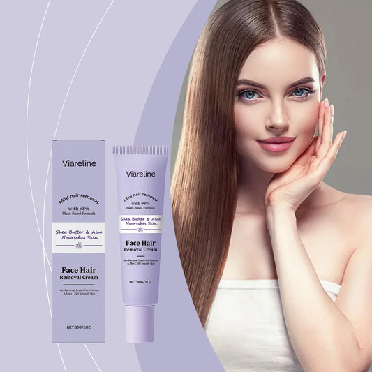 Viareline Facial Hair Removal Cream – Gentle Peach Fuzz Remover Hair Removal Cream Peaceful Pleasures Health and Wellness