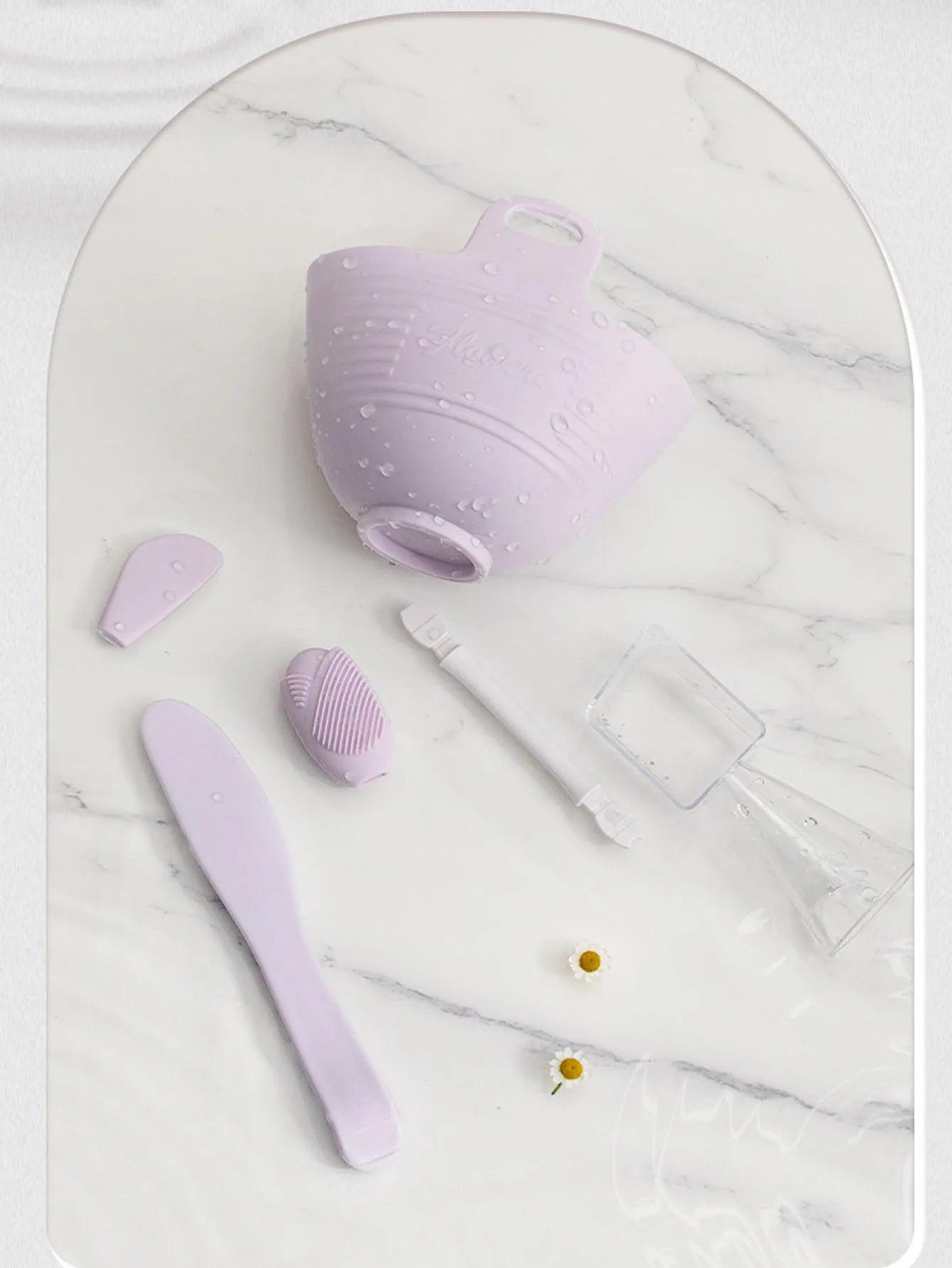 Silicon Mask Bowl Mixing Bowl Set DIY Homemade Face Mask with Double-Ended Massage Brush Peaceful Pleasures Health and Wellness