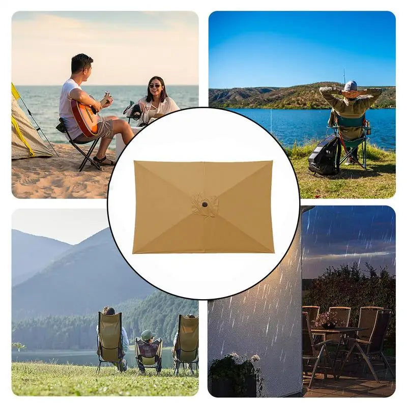 Patio Umbrella Surface Replacement Cloth Rainproof Sunshade Cloth Rectangular Umbrella Canopy Replacement Garden Accessories Peaceful Pleasures Health and Wellness