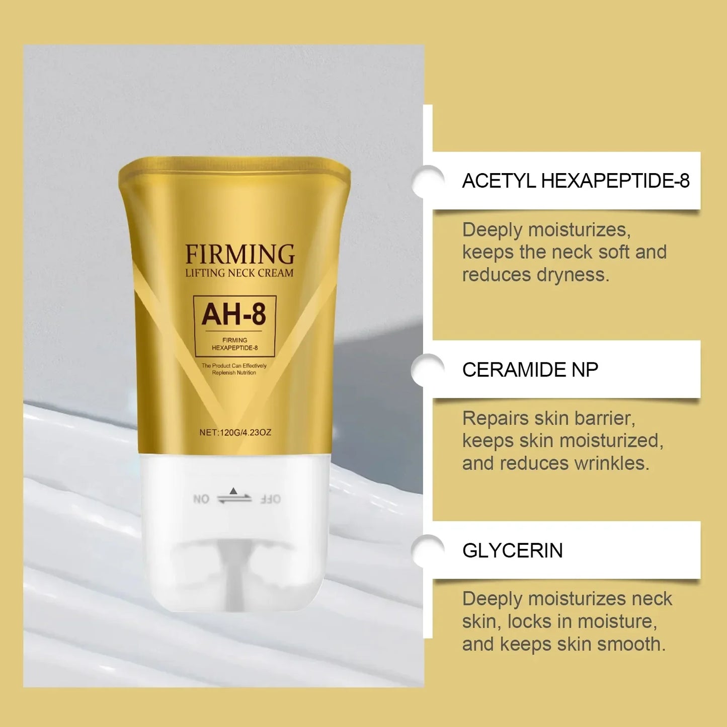 LAIKOU AH-8 Neck Firming Roller Cream – Lift & Tighten 120g