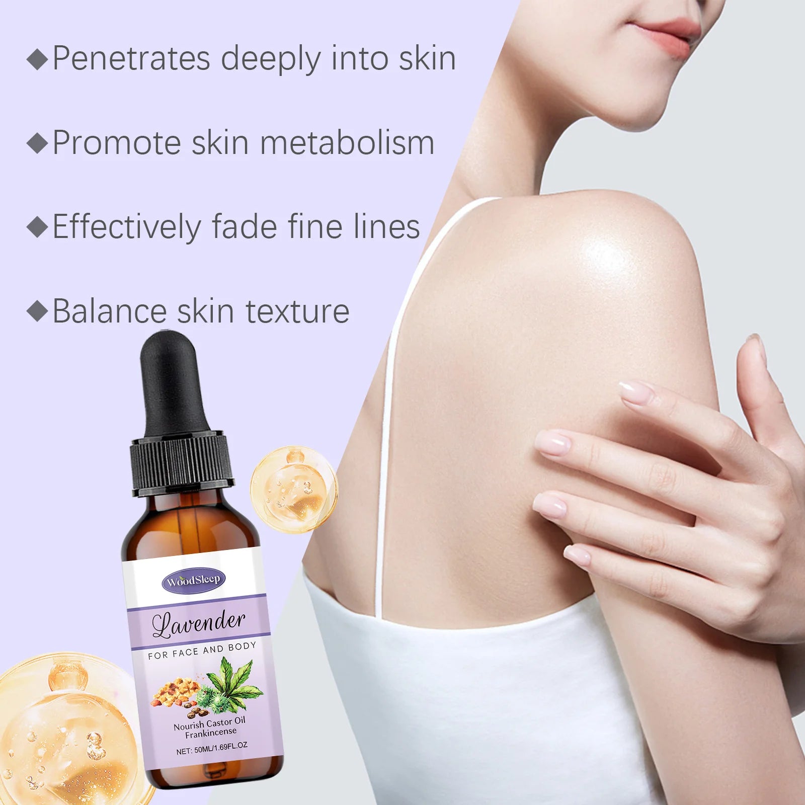 Lavender Nourishing Body Oil Relaxing Brightening Repairing Smoothing Stress Fatigue Relief Calming Softening Soothing Body Oil Peaceful Pleasures Health and Wellness
