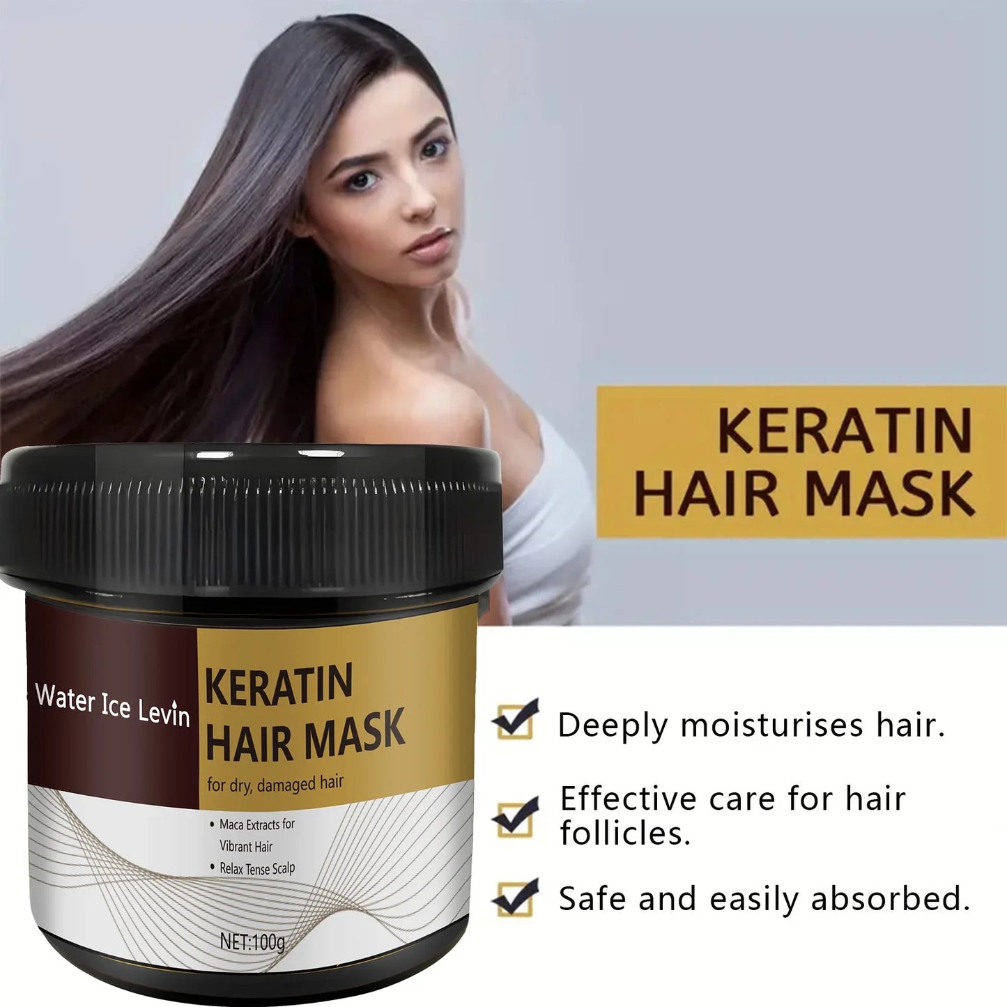 Keratin Hair Mask – Repair Damaged & Frizzy Hair 100g