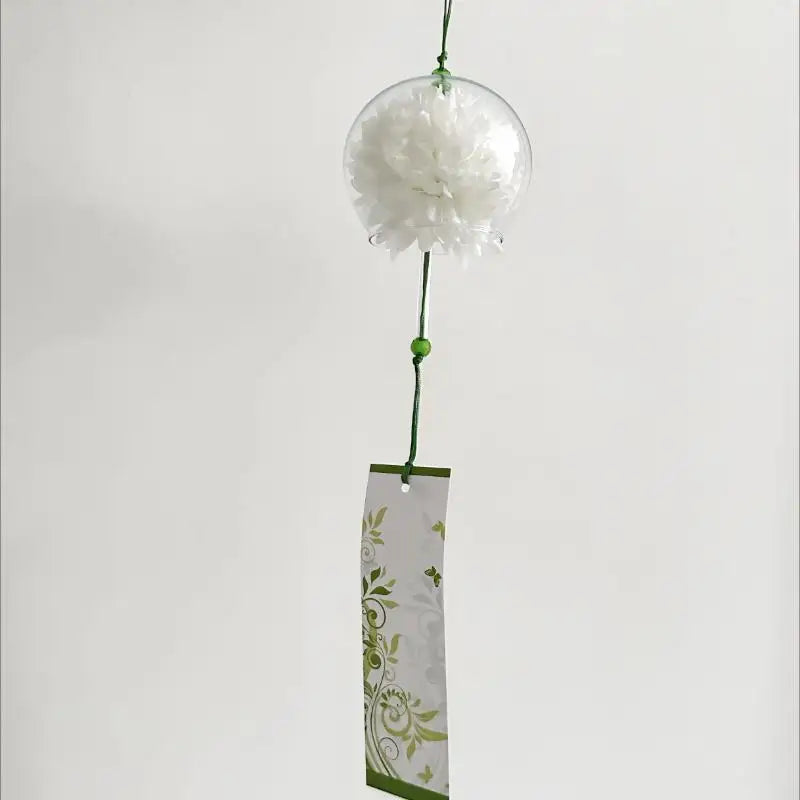 Japanese Glass Wind Chime with Artificial Flower | Home Decor Glass Wind Chime Peaceful Pleasures Health and Wellness A