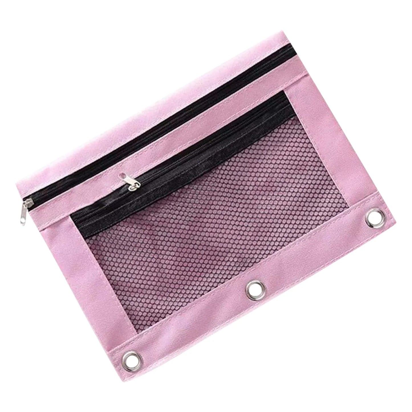 Double Layer Canvas Zipper Pencil Case & File Document Bag