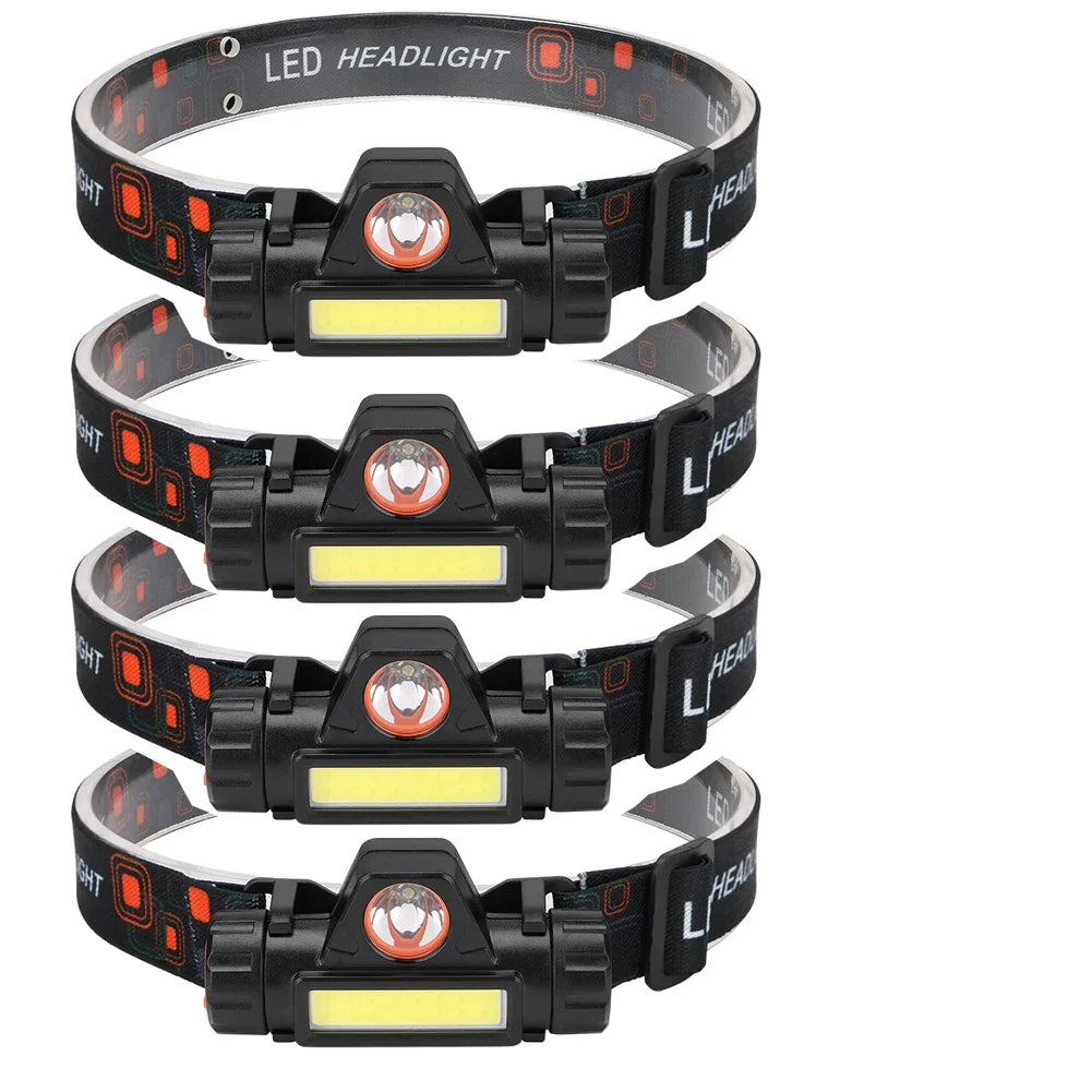Rechargeable LED Headlamp – XPE COB Dual Light, Waterproof