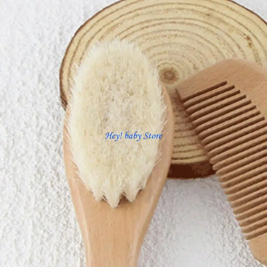 Baby Hair Brush & Comb Set | Natural Bristle Cradle Cap Baby Grooming Set Peaceful Pleasures Health and Wellness China Mainland