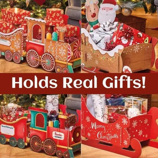 Santa Toy Train Christmas Decoration – Holds Candy & Gifts Christmas Train Decoration Peaceful Pleasures Health and Wellness