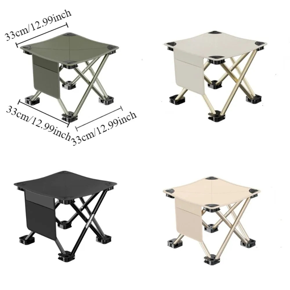 Large Folding Camping Stool – Portable, Ultralight & Side Pocket