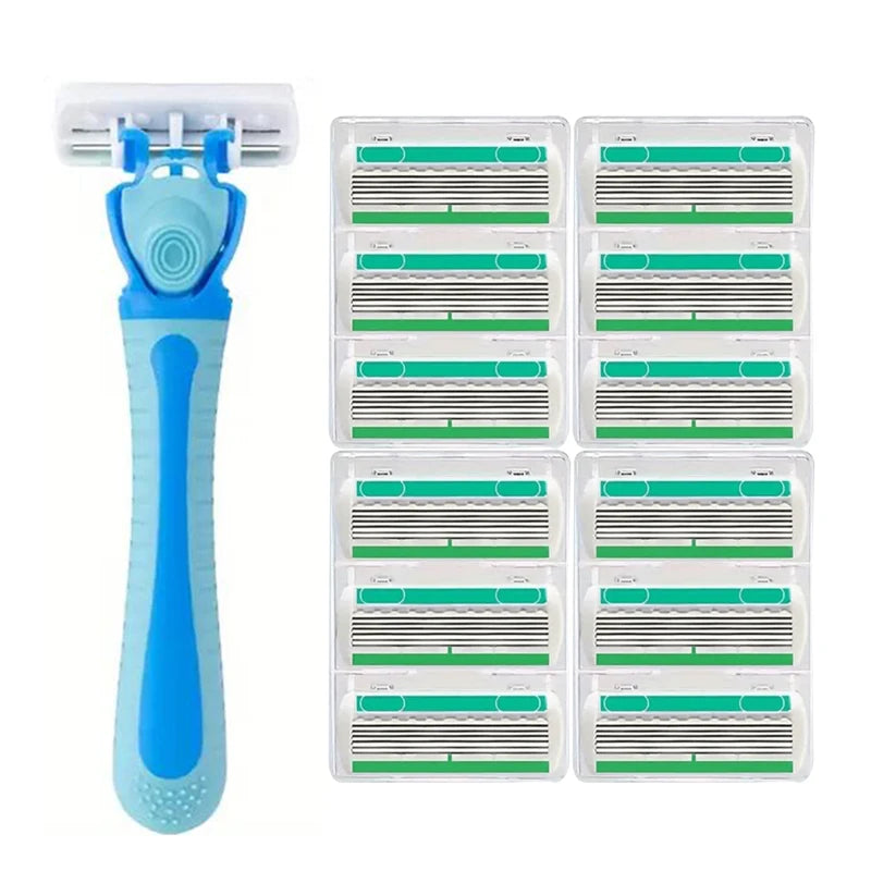 6-Layer Manual Safety Razor – Replaceable Head for Men & Women