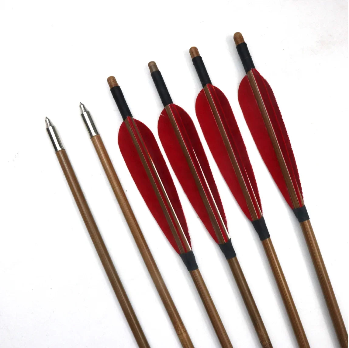 6 12 18 Traditional Bamboo Arrow 5 Turkey Feather 33 OD7 Longbow
