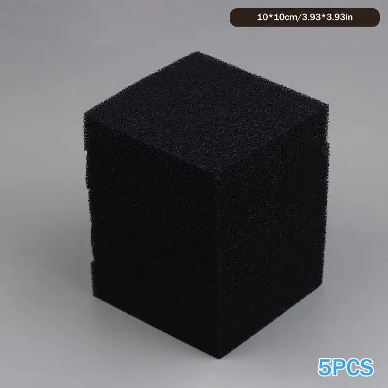 5-Pack Aquarium Filter Sponge Pads | Carbon Filter Media Cotton