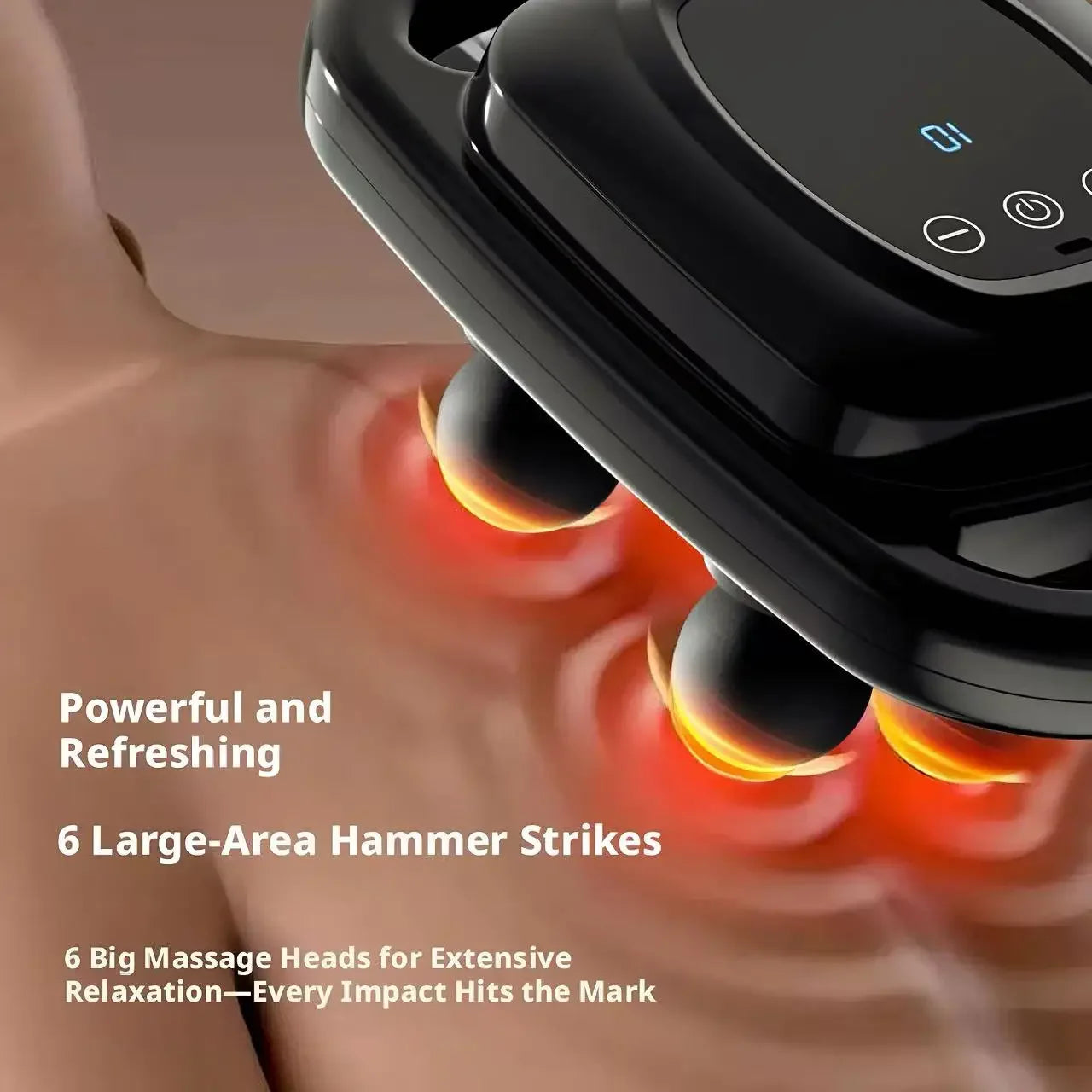 6 Heads Massage Gun Digital Display Professional Deep Tissue Muscle Massager Full Body Relief Soreness Relaxation Fascia Gun Peaceful Pleasures Health and Wellness