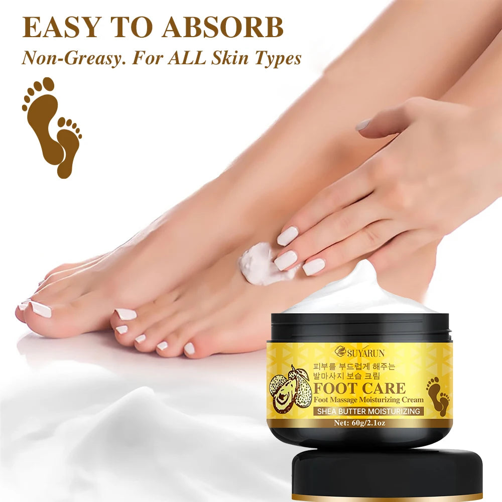 SUYARUN Oat & Witch Hazel Foot Cream - Moisturizing, Soothing, Cracked Heel Repair, Intensive Hydration for Dry Feet. Peaceful Pleasures Health and Wellness