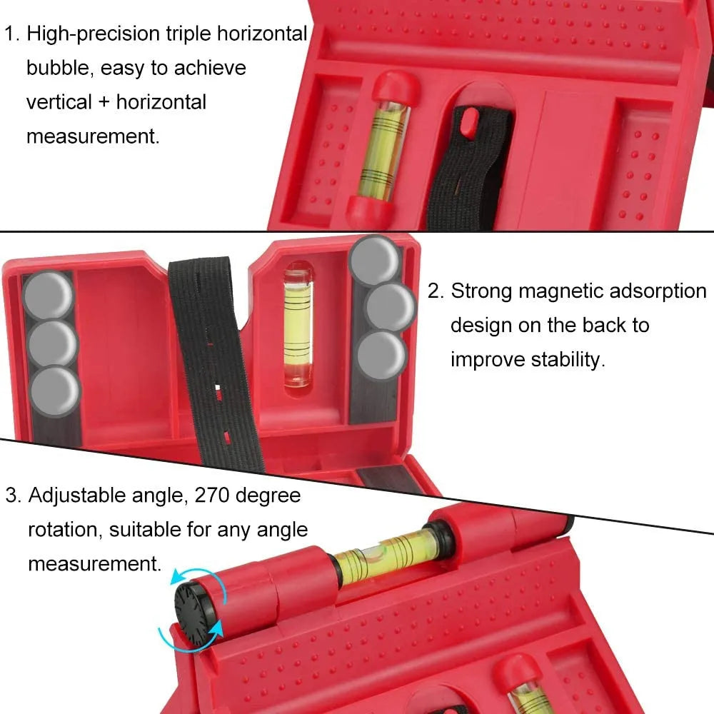 Angle Gauge Sp-irit Level Meter Magnetic Inclinometer Elastic Band