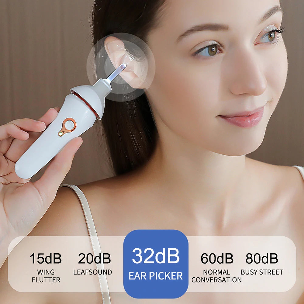 Electric Earpick for Children and Adults Painless Soft Ear Scoop Vacuum Cleaner Ear Wax Suction Remover Illuminate Ear Canal Peaceful Pleasures Health and Wellness
