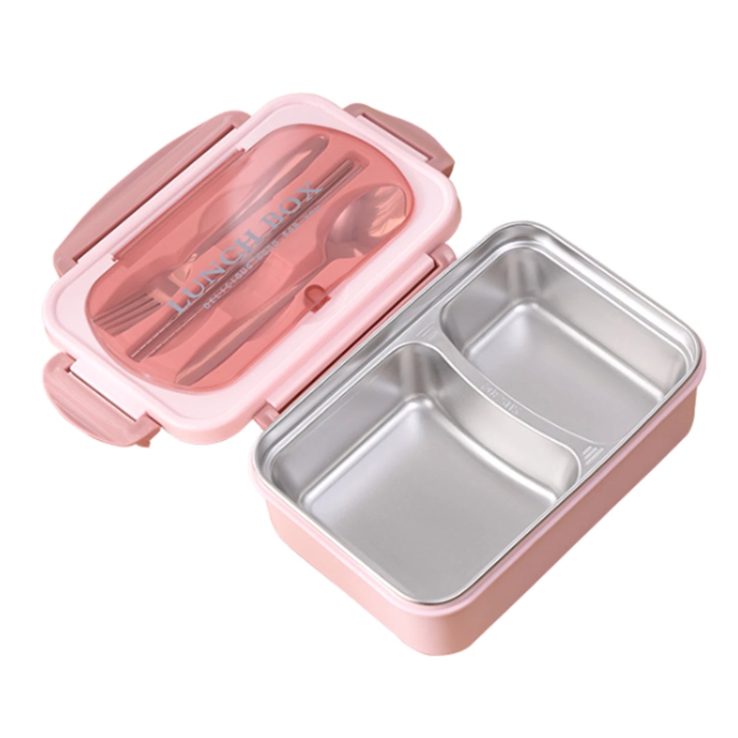 304 Stainless Steel Leakproof Lunch Box with Dividers & Cutlery