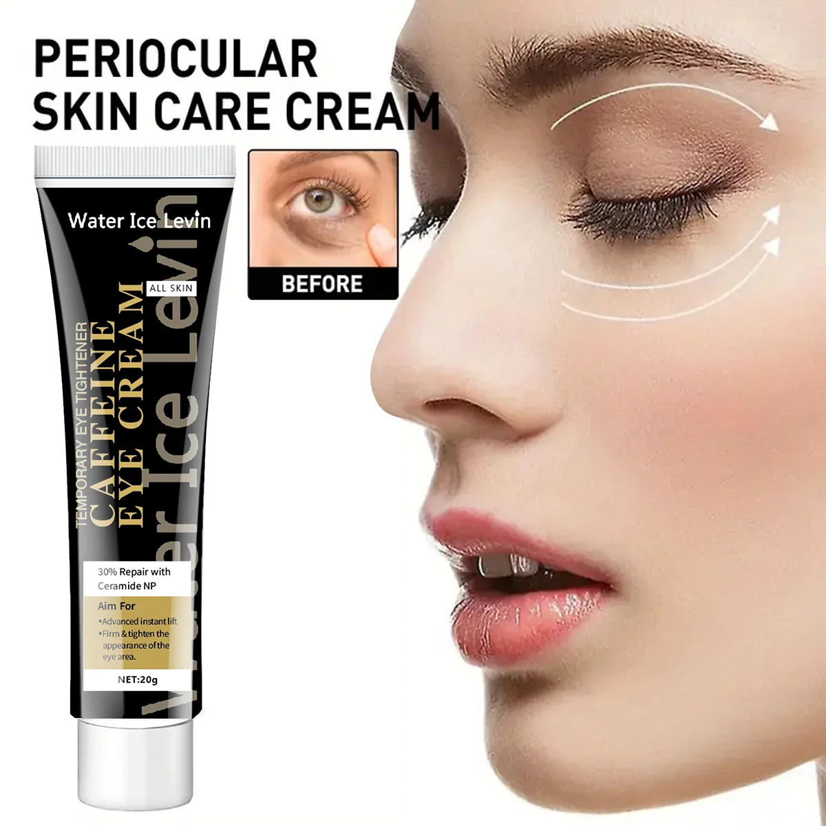 Caffeine Eye Cream – Brighten, Firm & Hydrate Under Eyes Eye Serum Cream Peaceful Pleasures Health and Wellness