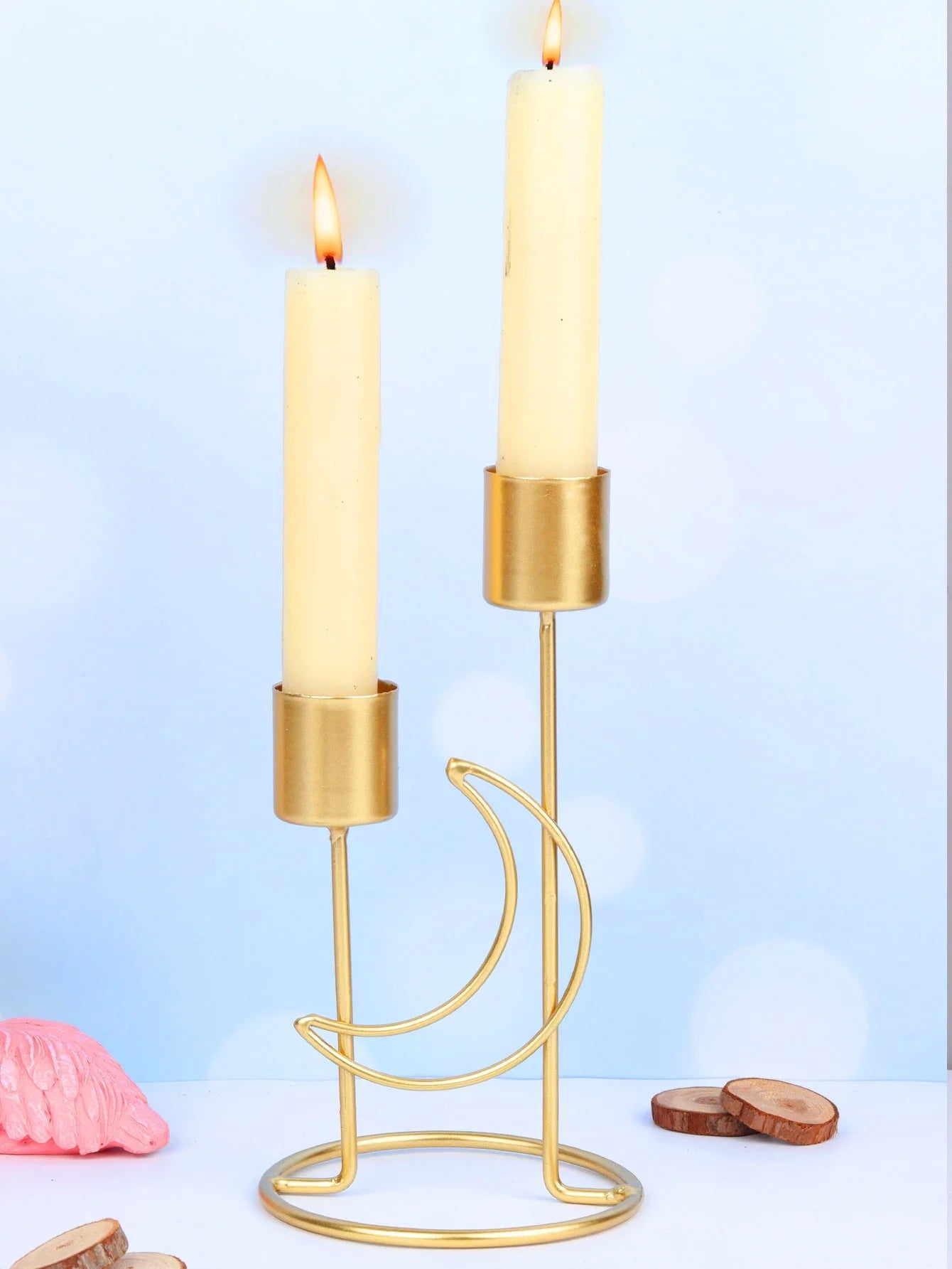 Iron Candle Holder Modern Single-head Candlestick Stand Wedding Dinning Table Decorating Dinner Party Candle Holder Decoration Peaceful Pleasures Health and Wellness golden 1pc