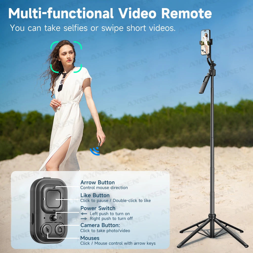 1630mm/64in C17 Tripod Selfie Stick 360° Auto Rotation Shooting Quadruped Phone Stand Face Track Bluetooth Remote Control Tripie Peaceful Pleasures Health and Wellness