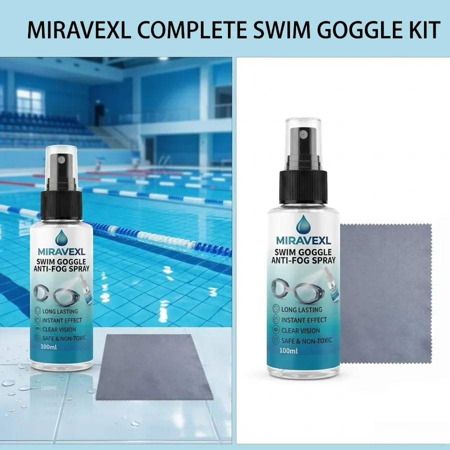 MIRAVEXL Anti-Fog Spray for Swim Goggles & Diving Masks 100ml