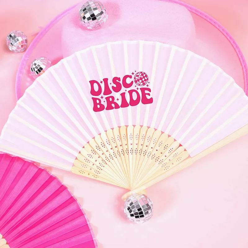 Disco Bride Dancing Queen Hand Fan | Bachelorette Party Gift Bachelorette Party Fan Peaceful Pleasures Health and Wellness disco bride