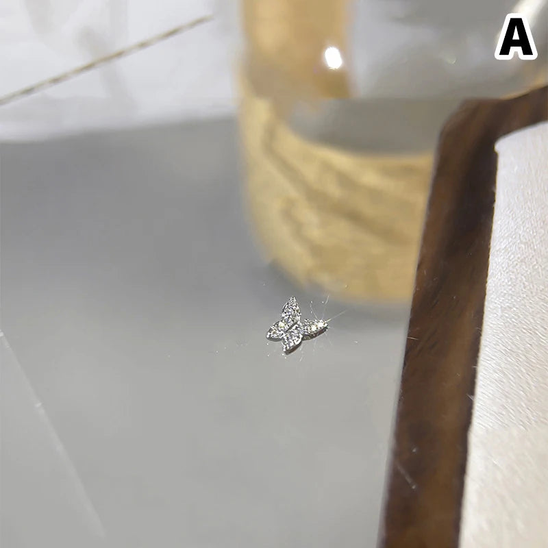 New Butterfly Zircon Rhinestone Nail Accessories Sparkling Bow Tie Chain Luxury French Nail Decoratio Peaceful Pleasures Health and Wellness A