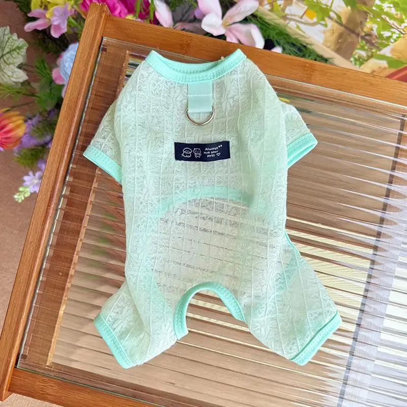 Summer Dog Mesh Jumpsuit | Breathable Sun Protection Puppy Outfit