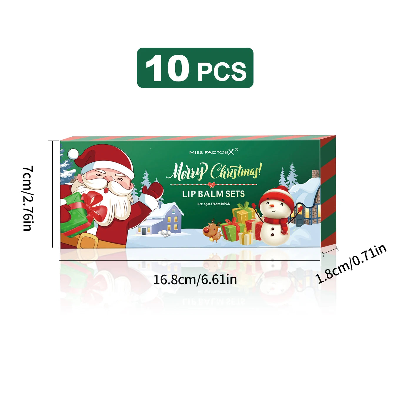 10PCS/Box Christmas gift box, lip balm set, deeply hydrating lip moisturizer, lip color brighten, gift to women Peaceful Pleasures Health and Wellness