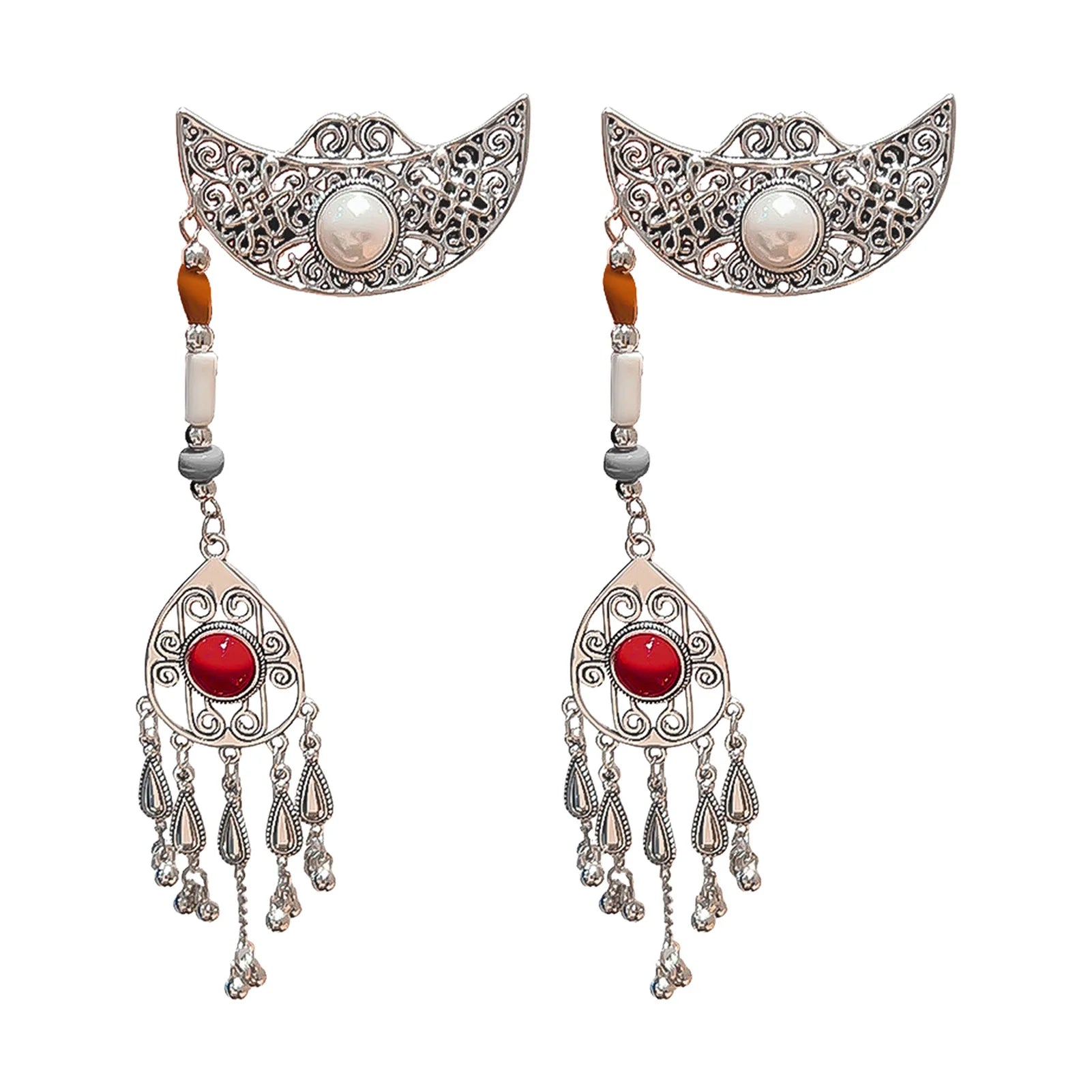 2pcs Ethnic Mongolian Style Hair Clips For Women Retro Court Design With Cultural Elements Peaceful Pleasures Health and Wellness As shown