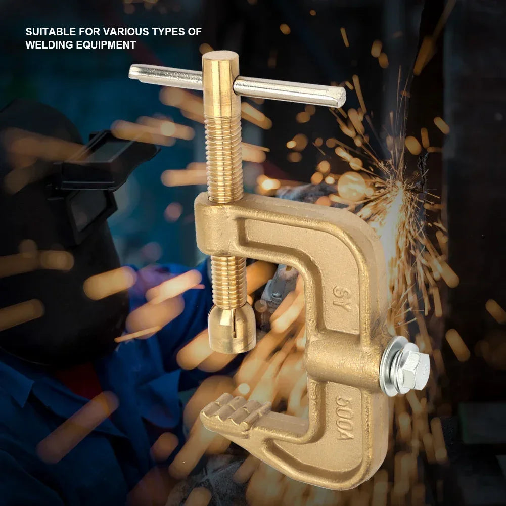 Power Ground Earth Clamp 500A Brass Material Classical G Shape