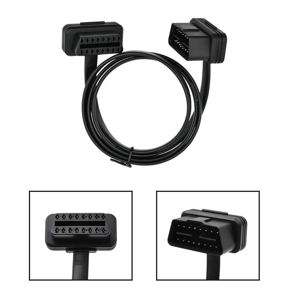 OBD2 16-Pin Flat Extension Cable 30/60/100CM Male to Female
